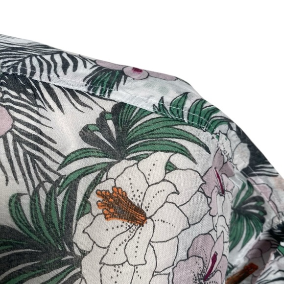 Surf Bazaar Floral Tropical Cotton Buttondown Shirt XS/S Relaxed Fit Beach Cover - Picture 5 of 12